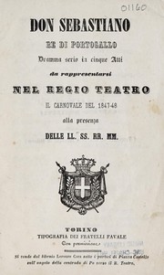 Front cover of Don Sebastiano, re di Portogallo by Eugène Scribe