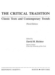 Front cover of The critical tradition by David H. Richter