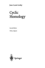Front cover of Cyclic Homology by Jean-Louis Loday