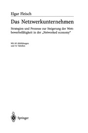 Front cover of Das Netzwerkunternehmen by Elgar Fleisch