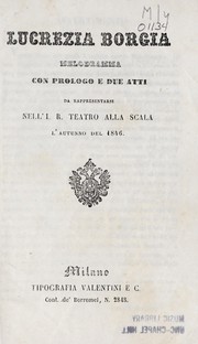 Cover of Lucrezia Borgia by Felice Romani