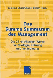 Front cover of Das Summa Summarum des Management by Cornelius Boersch