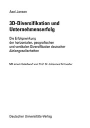Front cover of 3D-Diversifikation und Unternehmenserfolg by Axel Jansen