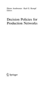 Front cover of Decision Policies for Production Networks by Dieter Armbruster