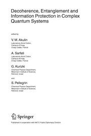 Front cover of Decoherence, entanglement and information protection in complex quantum systems by NATO Advanced Research Workshop on Decoherence, Entanglement and Information Protection in Complex Quantum Systems (2004 Les Houches, France)