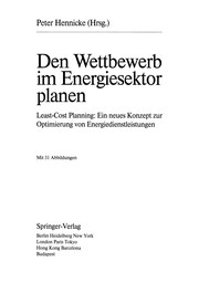 Front cover of Den Wettbewerb im Energiesektor planen by Peter Hennicke