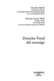 Front cover of Derecho penal del enemigo by Günther Jakobs