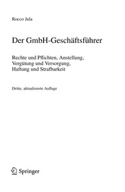Front cover of Der GmbH-Geschäftsführer by Rocco Jula