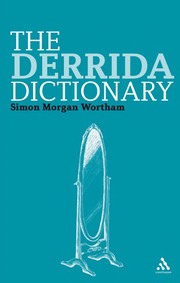 Cover of The Derrida dictionary by Simon Wortham