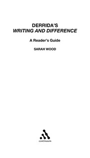 Cover of Derrida's Writing and difference by Sarah Wood