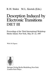 Front cover of Desorption Induced by Electronic Transitions DIET III by Richard H. Stulen