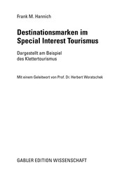 Front cover of Destinationsmarken im Special Interest Tourismus by Frank M. Hannich