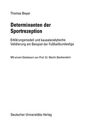 Cover of Determinanten der Sportrezeption by Beyer, Thomas