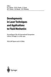 Cover of Developments in Laser Techniques and Applications to Fluid Mechanics by R. J. Adrian