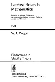 Front cover of Dichotomies in stability theory by W. A. Coppel