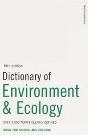 Front cover of DICTIONARY OF ENVIRONMENT AND ECOLOGY by P.H. (PETER HODGSON) COLLIN