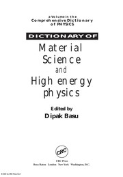 Cover of Dictionary of material science and high energy physics by Dipak Basu