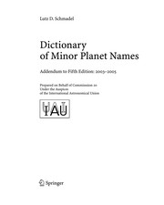 Front cover of Dictionary of Minor Planet Names by Lutz D. Schmadel