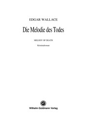 Front cover of The melody of death by Edgar Wallace