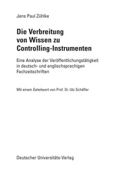 Front cover of Die Verbreitung von Wissen zu Controlling-Instrumenten by Jens Paul Zühlke