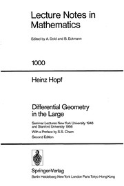Front cover of Differential geometry in the large by Heinz Hopf