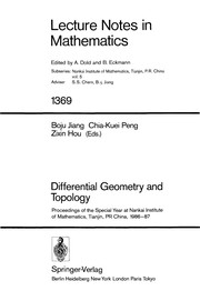 Front cover of Differential geometry and topology by Boju Jiang