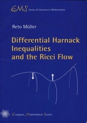 Front cover of Differential Harnack inequalities and the Ricci flow by Reto Müller