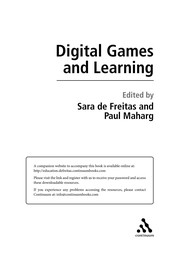 Cover of Digital games and learning by Sara de Freitas