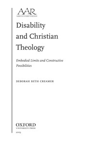 Front cover of Disability and Christian theology by Deborah Beth Creamer