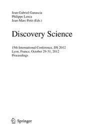 Front cover of Discovery Science by Jean-Gabriel Ganascia