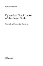 Front cover of Dynamical Stabilization of the Fermi Scale by Francesco Sannino