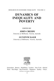 Cover of Dynamics of inequality and poverty by John Creedy