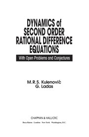 Front cover of Dynamics of second order rational difference equations by M. R. S. Kulenović