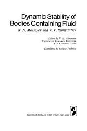 Front cover of Dynamic Stability of Bodies Containing Fluid by N. N. Moiseyev