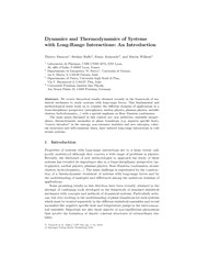 Front cover of Dynamics and thermodynamics of systems with long-range interactions by Thierry Dauxois