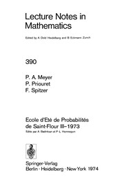Front cover of Ecole d'Ete de Probabilités de Saint-Flour III-1973 by Ecole d'été de probabilités de Saint-Flour (3rd 1973)