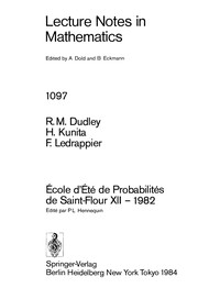 Front cover of Ecole d'eté de probabilités de Saint-Flour XII, 1982 by Ecole d'été de probabilités de Saint-Flour (12th 1982)