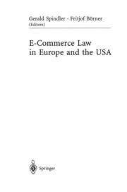 Cover of E-Commerce Law in Europe and the USA by Gerald Spindler