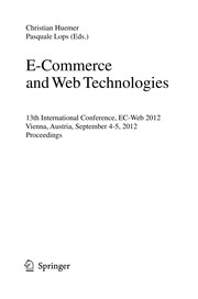 Cover of E-Commerce and Web Technologies by Christian Huemer