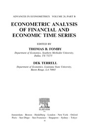 Front cover of Econometric analysis of financial and economic time series by Dek Terrell