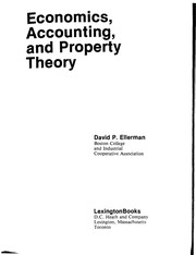 Front cover of Economics, accounting, and property theory by David P. Ellerman