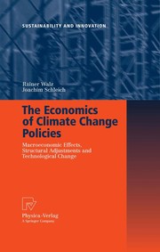 Front cover of The Economics of Climate Change Policies by Rainer Walz