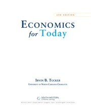 Front cover of Economics for today by Irvin B. Tucker