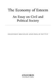 Cover of The economy of esteem by Geoffrey Brennan