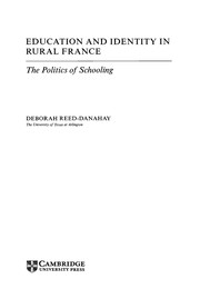 Cover of Education and identity in rural France by Deborah Reed-Danahay