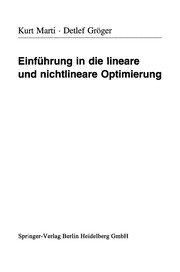Front cover of Einführung in die lineare und nichtlineare Optimierung by Kurt Marti