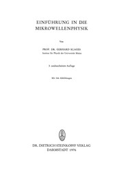 Front cover of Einführung in die Mikrowellenphysik by Gerhard Klages