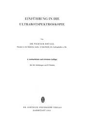 Front cover of Einführung in die Ultrarotspektroskopie by Werner Brügel