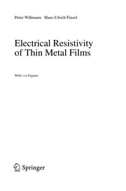 Front cover of Electrical resistivity of thin metal films by P. Wissmann