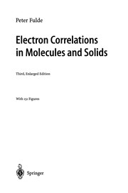 Front cover of Electron Correlations in Molecules and Solids by P. Fulde